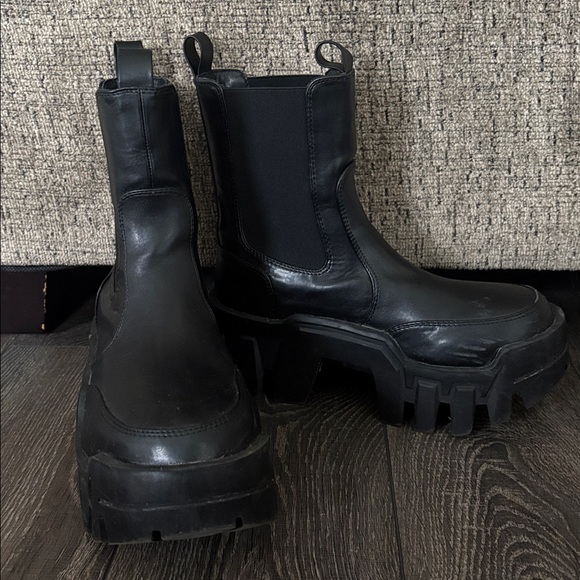 Black Ankle Boots with Chunky Sole - Picture 4 of 8
